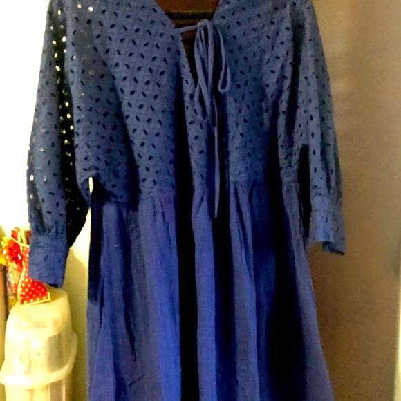 Blue Cotton Dress - Picture 2 of 5